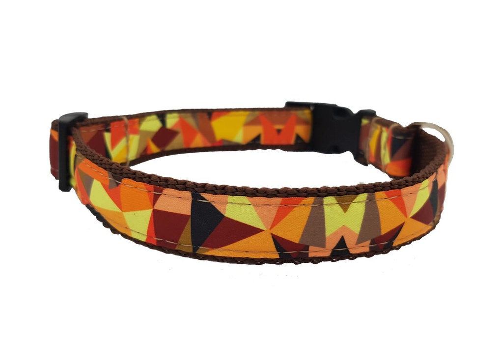 Hundehalsband herbstfarben orange, gelb, braun